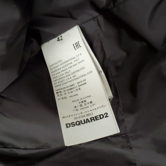 DSquared2 Black Down Puffer Bracelet Length Sleeves - Picture 9 of 12